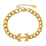 Fashion chain letter H titanium steel bracelet Photo 0