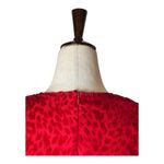 The Kooples Dress Women Large Red Velvet Animal Print Puff Sleeve Mini Party Photo 5