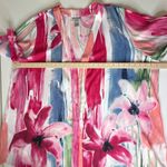 Catherines  Floral Watercolor Kimono 3X Open Front Duster Colorful Pastel Boho Photo 7