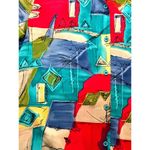 Alfred Dunner 12 Abstract Print Shirt Boldwear Retro Colorblock Artwear Blouse Blue Photo 12