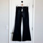 Paige NWT Genevieve Black Fog Luxe Coating Flare Pants Size 28 Photo 10
