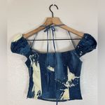 I am gia I.Am.Gia Despina Bleached Tie Dye Denim Halter Crop Top size XXS Photo 11
