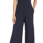 Julia Jordan  Twist halter style wide leg jumpsuit Navy size 6 Photo 0