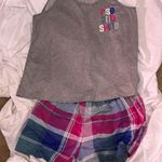 Gray Tank Top and Plaid Shorts sleep set by time and tru size small Photo 0