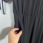 Torrid  Women Plus Size 2 Black A-line Midi Wrap Dress Stretch Short Sleeve Photo 4