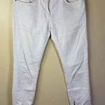 Sandro White Zipper Ankle Tapered Jeans Size 36 Mid Rise Denim Stretch Street Photo 0