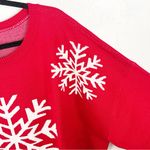MONROE & MAIN Red Large Snowflakes Print Long Sleeves Crewneck Sweater Size 3X Photo 4