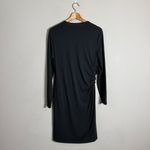 Sundance  Criss Cross Draping V-Neck Knee Length Wrap Dress Women's Large Black Photo 4