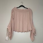 Free People Off the Shoulder Top Ribbon Sleeve Photo 7