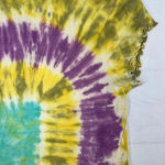 Year of Ours Rainbow Tie Dye Smiley Face Graphic Tee Cropped Baby Top L Yellow Size undefined Photo 7