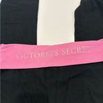 PINK - Victoria's Secret Victoria’s Secret flare foldover black leggings, pink trim size M Photo 2