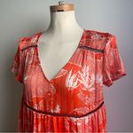 Urban Outfitters UO Pippa Tiered Chiffon Babydoll Dress Orange Black Whi… Photo 3