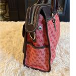 Dooney & Bourke Vintage  DB Monogram Purse Bag Top Handle Pink Red Leather Trim Photo 2