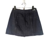 Brandy Melville  Black Front Snap A-Line Denim Jean Skirt Women Sz 26 Photo 1