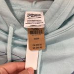 PINK Victoria’s Secret Hoodie XS NWT Mint Blue Crop Script Logo Sweatshirt Photo 4