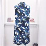 Nine West Shirt Dress Printed Trapeze Mini, Blue Black Multi Size 14 NEW Photo 4