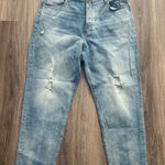 Lucky Brand  Women's High Rise Light Blue Mom Jeans 16/33 Distressed Button Fly Photo 0