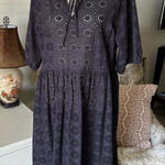 Barbour  Hazel black eyelet 100% cotton midi maxi cottage dress 8 Photo 0