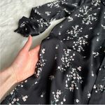 L'Academie  The Swing Dress Black Floral Satin Shirt Dress S Photo 8