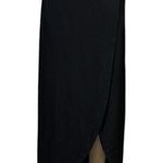 EXPRESS Black Wrap Front Slit Modest Maxi Elastic Waist Skirt Womens Medium Photo 0