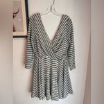 Free People NWT Maverick Black and White Striped V-Neck Dress Photo 2
