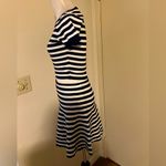 Lucy Paris Viscose Soft Striped Knitwear Crop Top & Flare Skirt Set Navy White S Photo 6