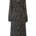 Tommy Hilfiger Midi Peasant Dress 6 Animal Boho Fall Sheer Keyhole Soft Grunge Photo 0