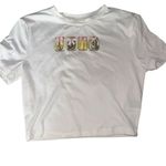 SheIn White Crop Top with Pickle Jar Design. Size XS. Photo 1