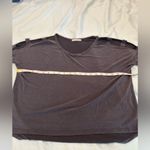 Acemi  Women’s Medium Cold Shoulder Soft Dusty Black 3/4 Sleeve Flowy Top. Photo 2