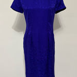 Maggy London Vintage  100% Silk Royal Blue Short Sleeve Dress Sz 8 Photo 0