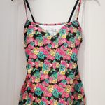 One Step Up  Black Floral Cami Spaghetti Strap Medium Photo 9
