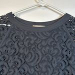Banana Republic  Black Lace Short Sleeve Blouse Round Neck Size Small EUC #2923 Photo 2
