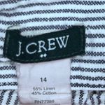 J.Crew  Classic Nautical‎ Linen A-Line Navy Striped Mini Skirt Women’s 14 Summer Photo 3