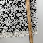 Karl Lagerfeld Paris Floral Pencil Skirt Women 10 Black White Lace Overlay Work Photo 5