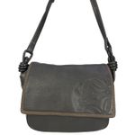 Loewe Vintage Pebbled Leather Anagram Crossbody Bag Black Brown Small Photo 0