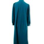 Vintage House Coat Zip Front Velour Robe Long Quilted Satin Small Photo 6