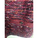 J.Jill Tweed Sweater Cardigan Size Large Burgundy Fringe Knit Blazer Career Red Photo 9
