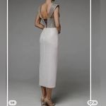 Elegant White and Silver Midi Dress Photo 1