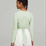 Lululemon Time to Restore Nulu Long Sleeve Shirt Creamy Mint Tie Photo 5