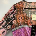 Free People NWT  Walk That Way Mix Print Corset Cropped Bell Sleeves Top Medium Photo 4