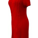 Pink Rose | Red sweater dress scoop neck cap sleeves pullover Large Photo 1