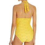 Kate Spade  New York Halter One Piece Swimsuit Saffron Yellow Embroidered Size M Photo 5