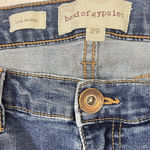 Band of Gypsies Lola Skinny Ankle Jeans Womens 29 Blue Denim Raw Hem Embroidered Photo 7