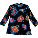 Maeve  Woodland Walk Button Down Shirt Black Floral Print Anthropologie Size‎ 4 Photo 1