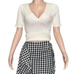 Sézane Pacome Mini Skirt, Black/Ecru Gingham, FR36/US4 Photo 6