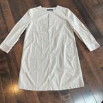 Theory  Jullitah B Split-Front Poplin Tunic Dress 3/4 Sleeve Tan Neutral Size 2 Photo 1