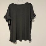 LOGO By Lori Goldstein Logo Lori Goldstein Ruffle Sleeve Top grey size large Photo 1