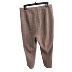 Boohoo Curve Plaid Trousers Size US 12 Light Academia Business School Office Brown Photo 2