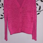 Loft  Women's Hot Pink Knit Cardigan Button Front Size Small Photo 2