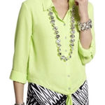 Chico's Chico’s Tie- Front Tessa Top Lime Green/Yellow Vanity Size 1 (US M) Photo 0